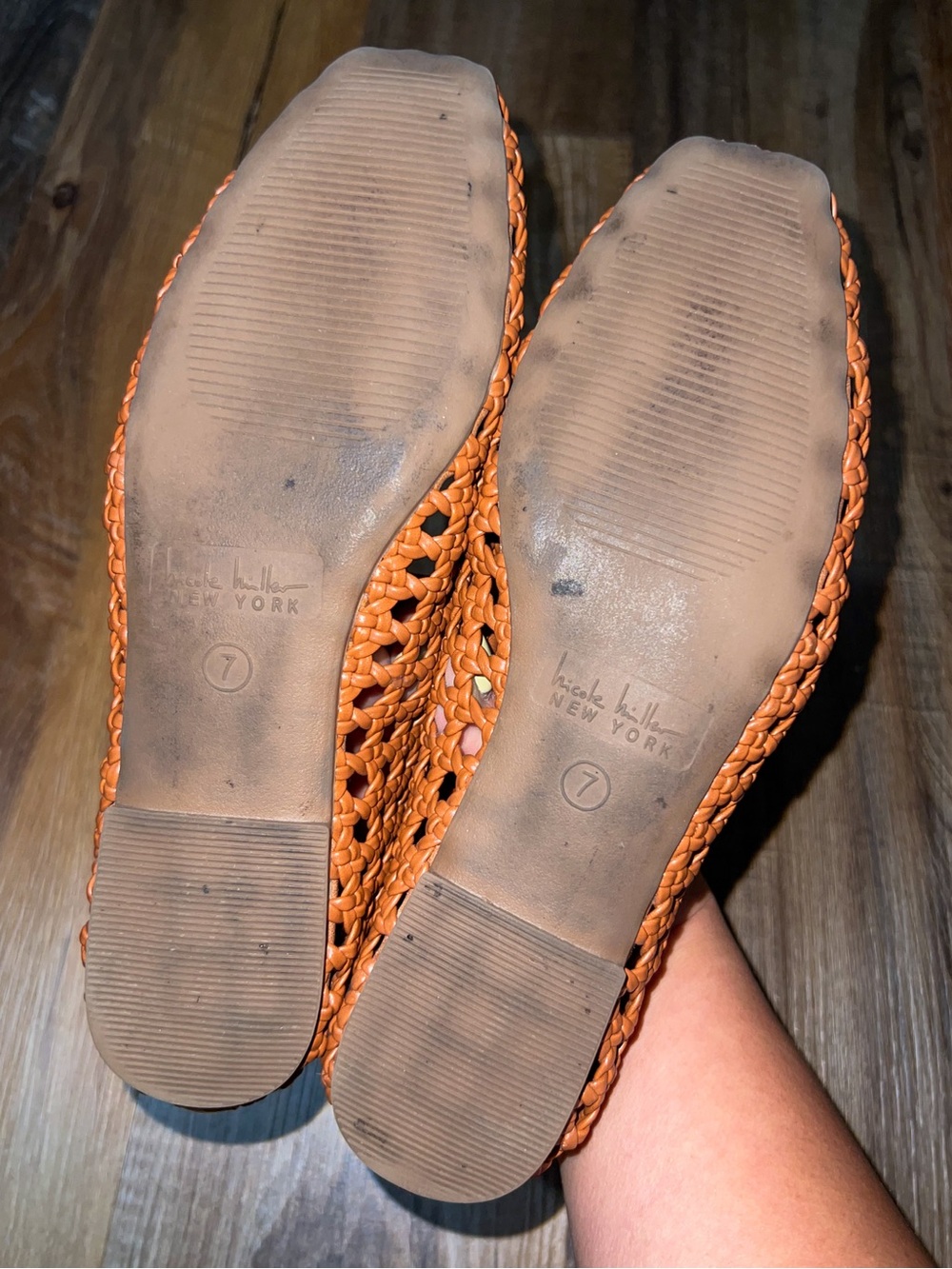 Nicole Miller Millie Round Closed Toe Mary Jane Ballet Flats - Tan, Size 7 - Picture 8 of 10